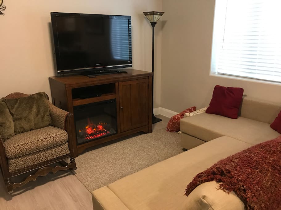 Electric fireplace for heat/ambiance or both!