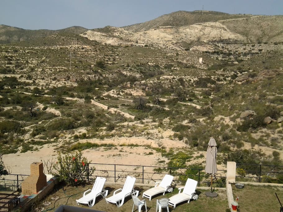 View from room and balcony over the hills