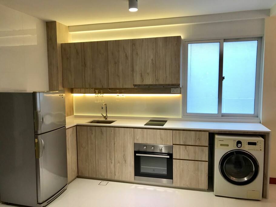 Newly renovated as of July 2017! New kitchen, blackout curtains in both bedrooms, blackout blinds in living room, down lights in living room