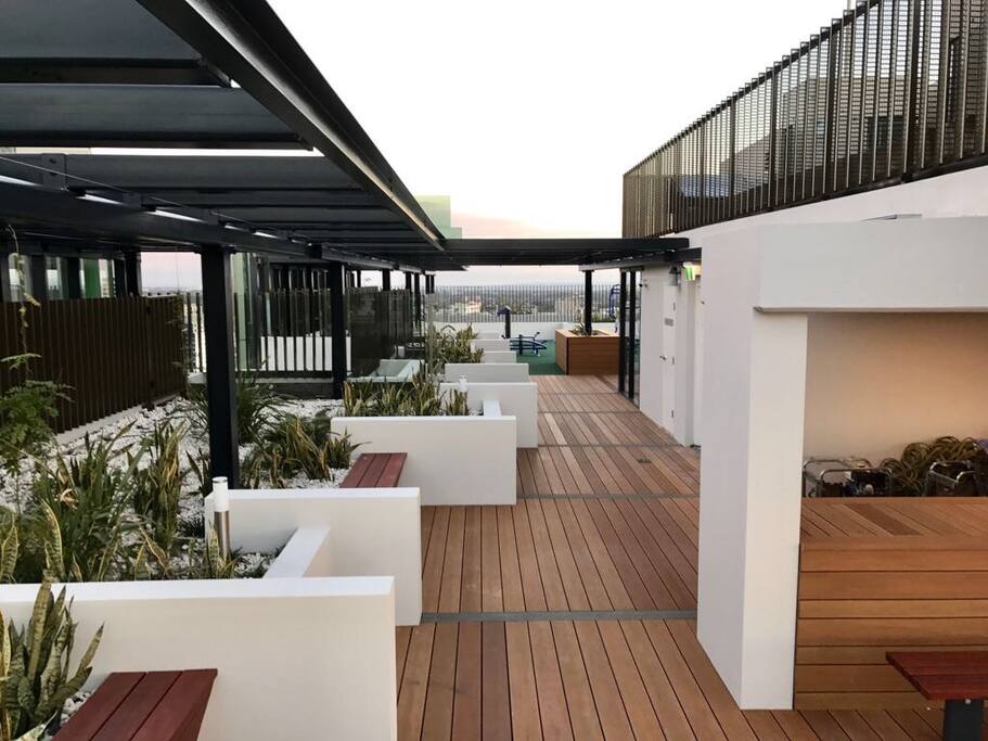 Communal garden area within the building