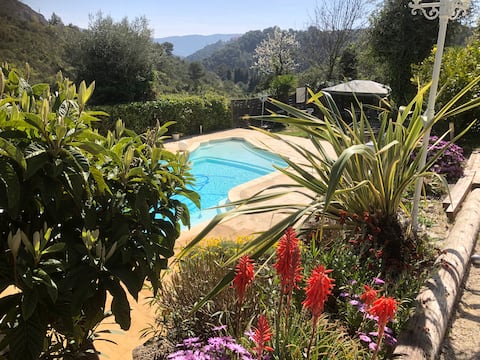 3-star accommodation at the top of a villa with heated pool