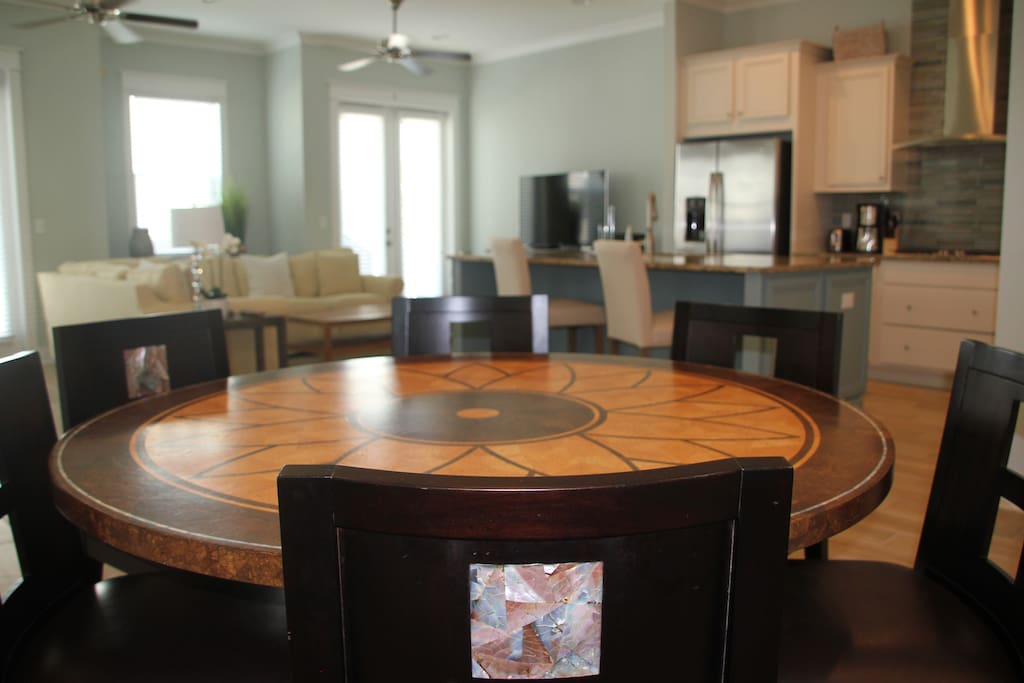 Dining Table for 6 plus Kitchen Island Seats 3