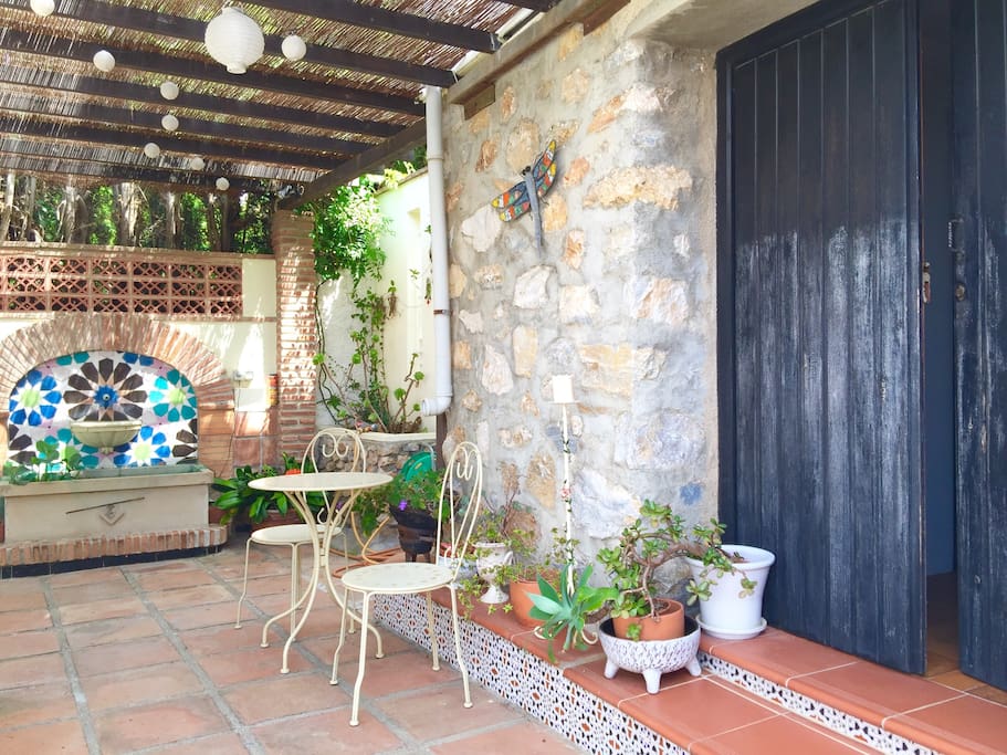 Apartment double wooden door entrance & terrace