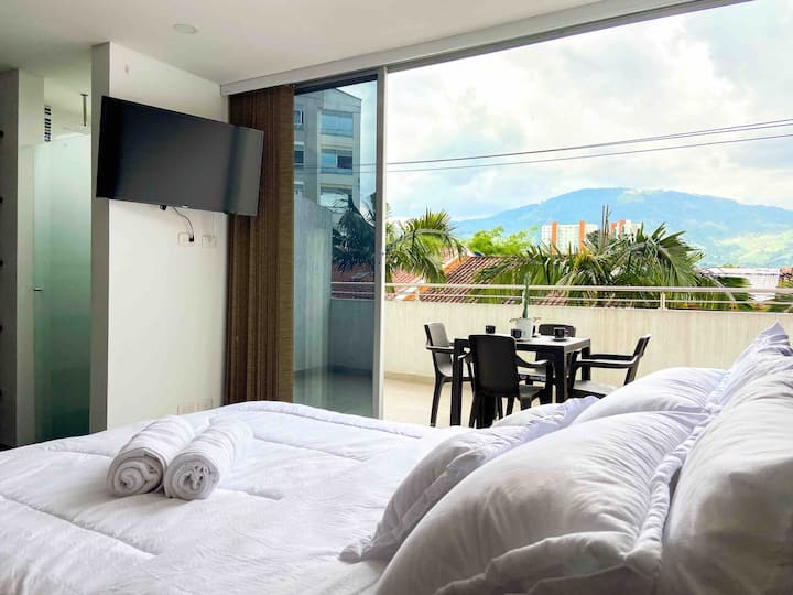 Large terrace in cozy modern apt in Armenian Serviced apartments for