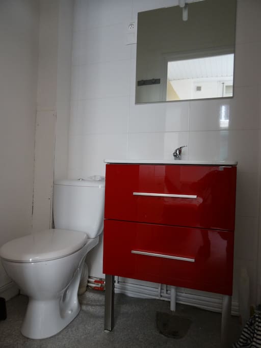 Salle de douche récente.