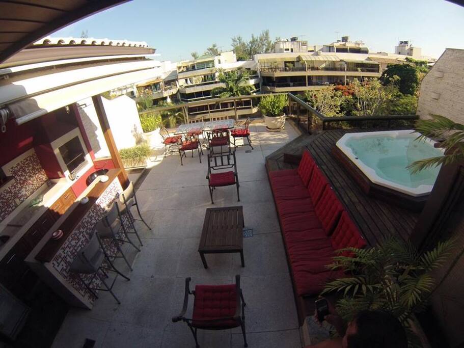 barbecue place and pool