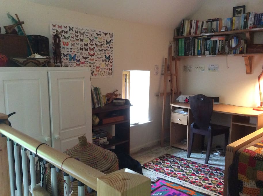 A wealth of ornaments from around the world decorate this individual and quirky room.