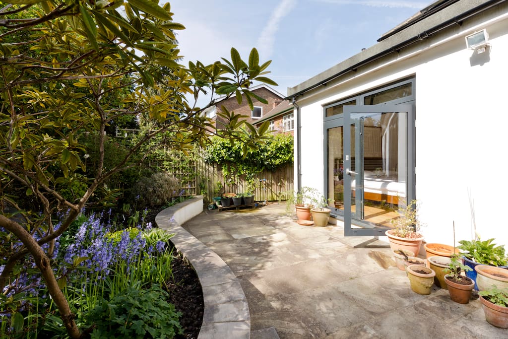 Private entrance to the garden from the bedroom
