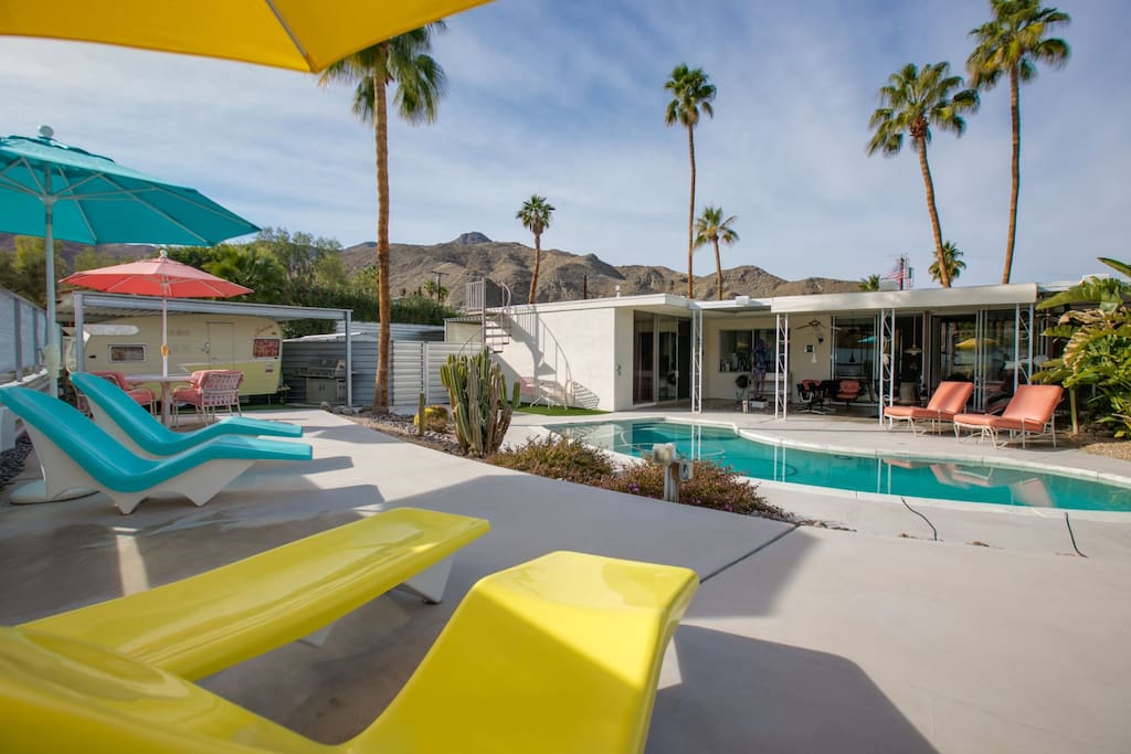 Lounge area in the backyard