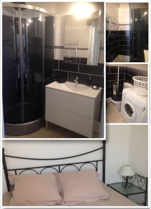 Sale de bain avec douche wc et lave linge