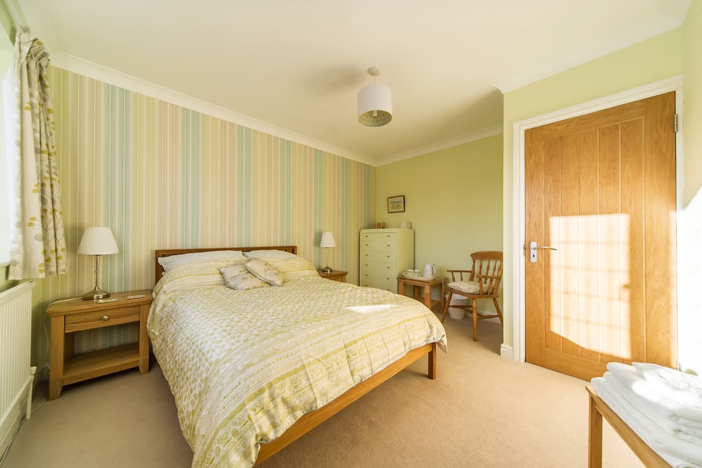 Lemon Balm bedroom with new double bed.