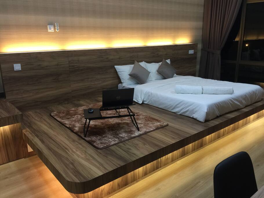 Bed with Entertainment Space