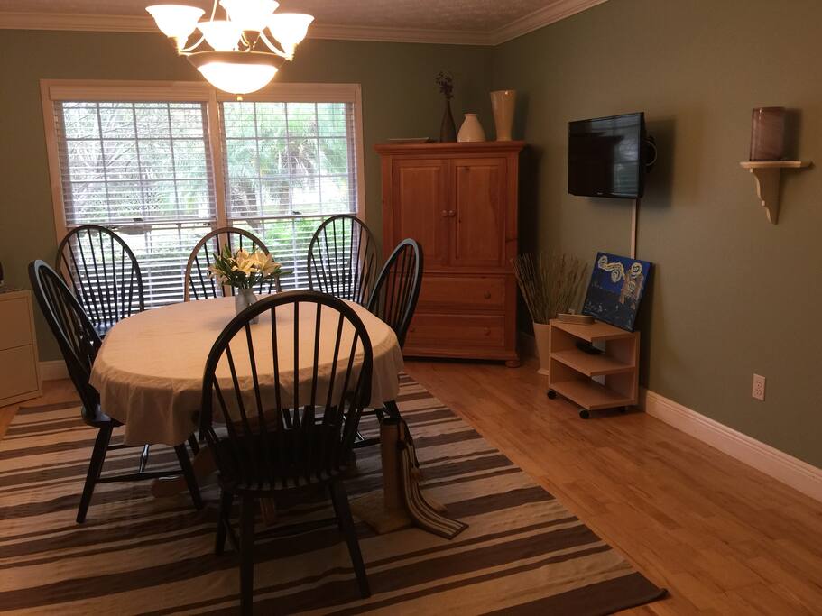 Dining with TV.
