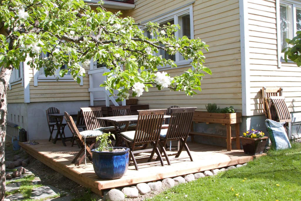 The terrace with a grill is available