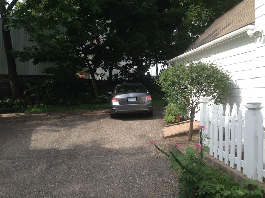 One parking space in driveway