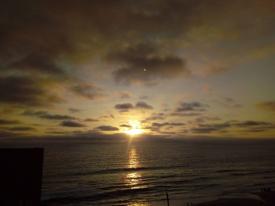 the sunset view from the living room