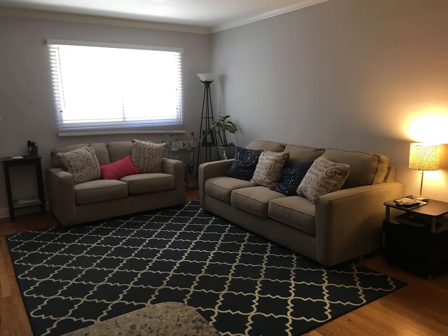 Pullout sofa with love seat