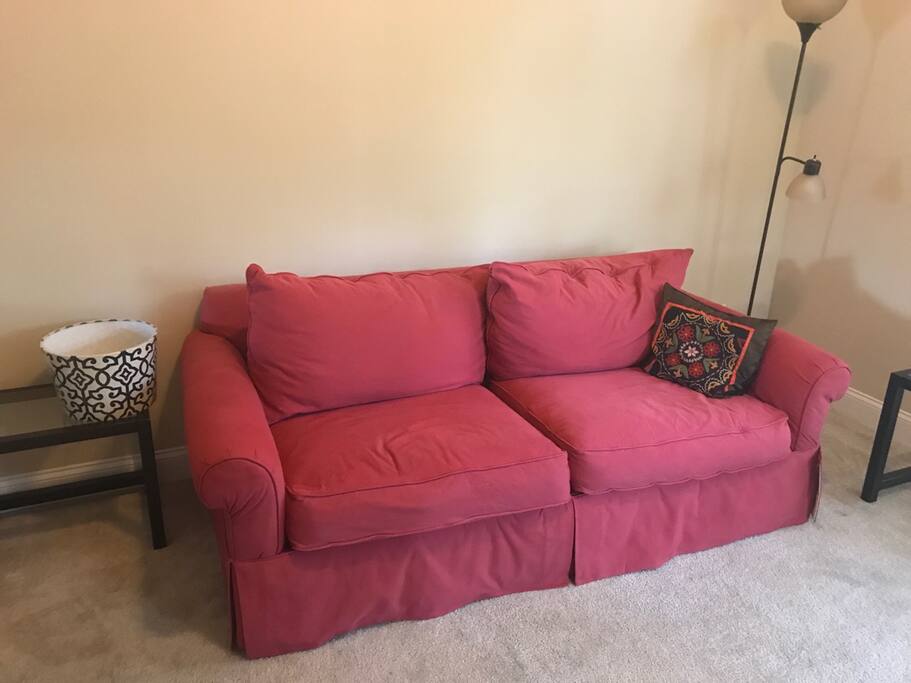 Contemplate your life's future on this cozy couch
