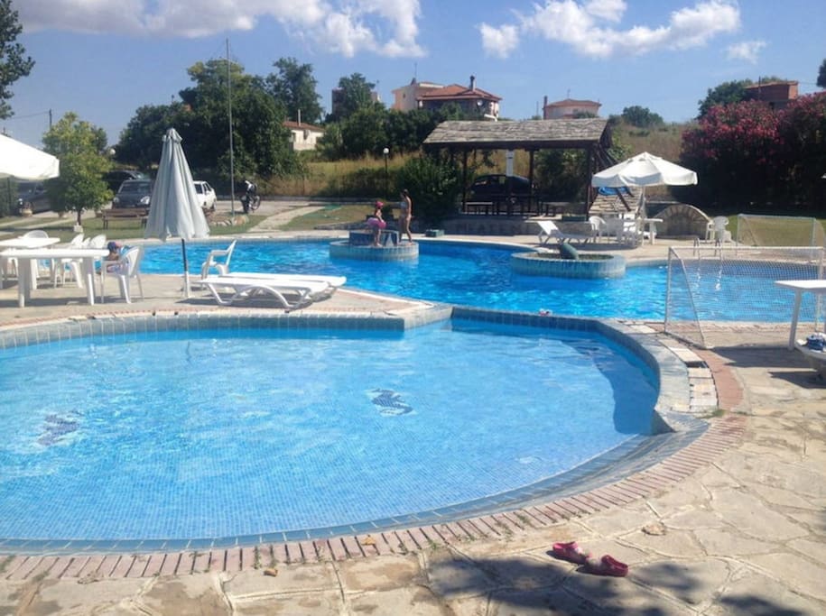 The pool in the summer!