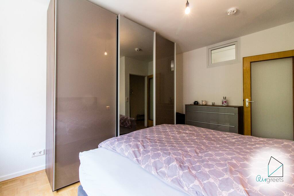 There is room for your belongings in the wardrobe.