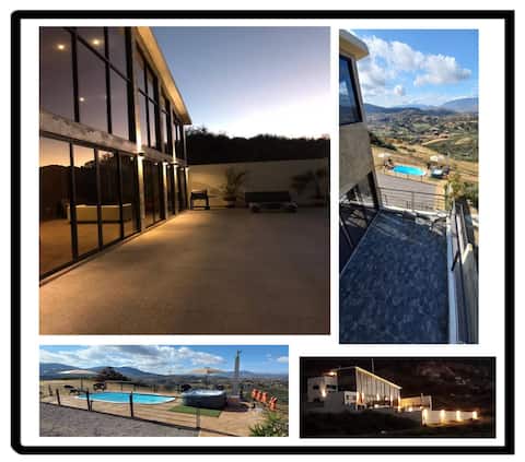 Glass cabin with Jacuzzi