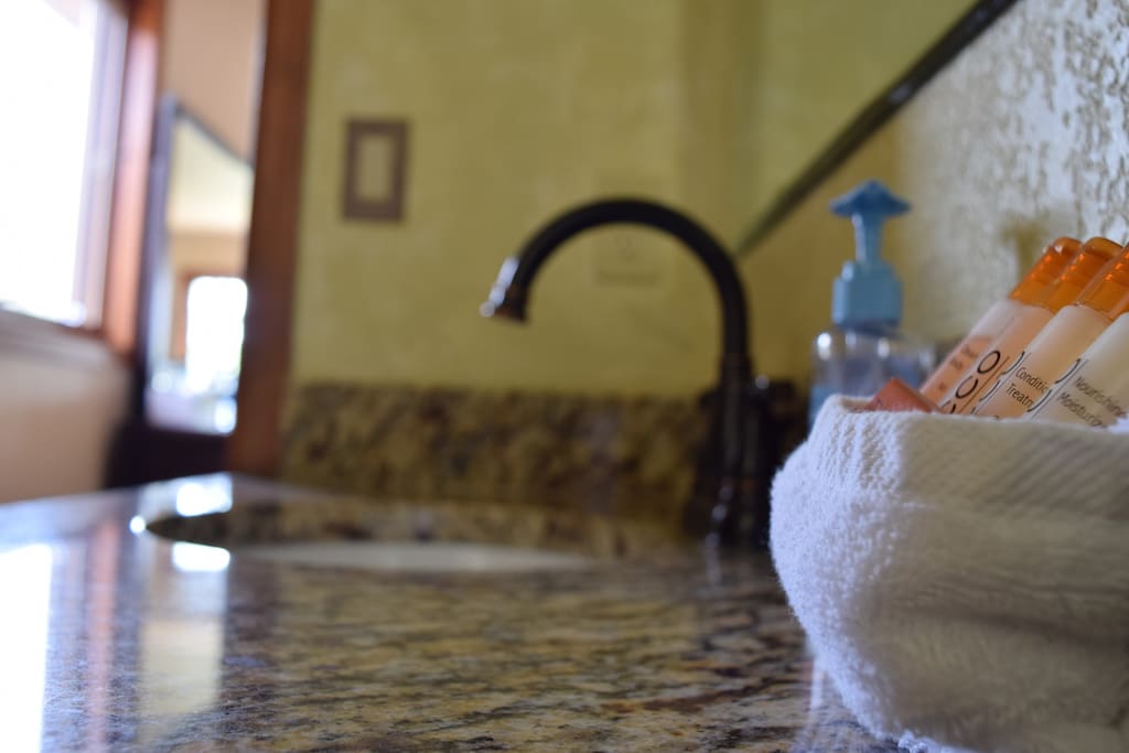 Squeaky clean restrooms with hotel-style amenities.