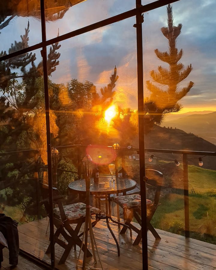 Glamping En La Montaña Fachada De Vidrio - Sutatausa