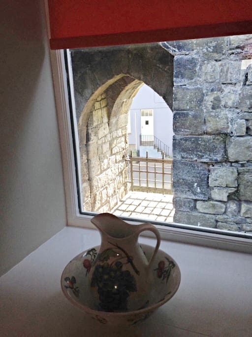 View of castle arch from one of the bedrooms.