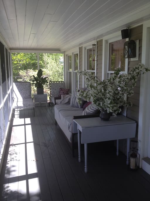 Relax on the screened porch