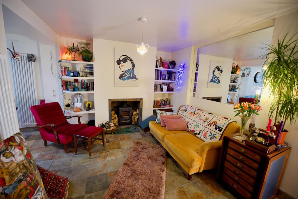 Lounge and wood burning stove
