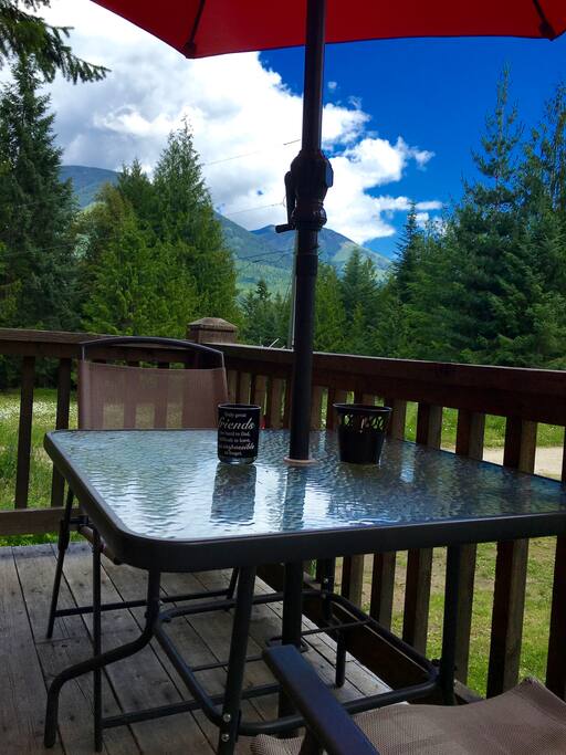 Mountain and lake views.