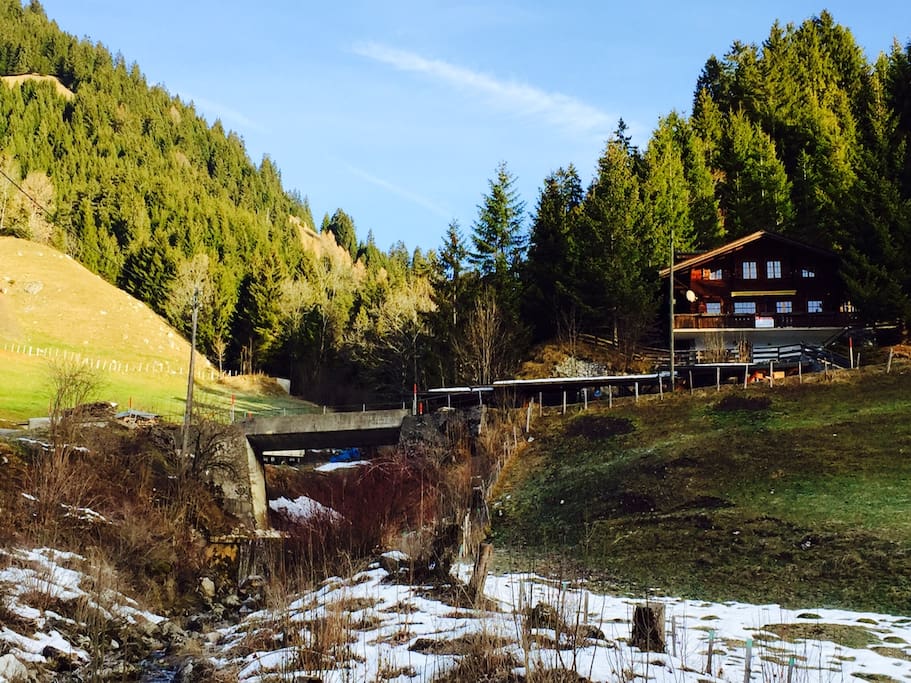 Chalet on the right hand side of the picture