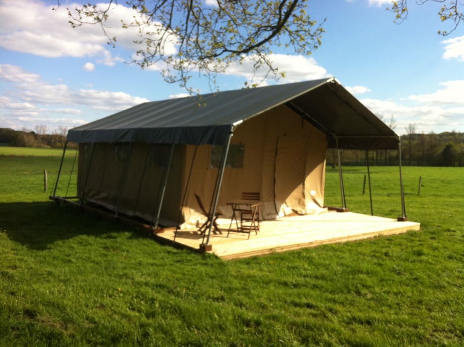 Your safari-tent has all the comforts of home.