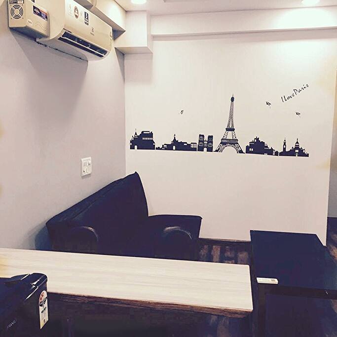 Living area with sofa cum bed