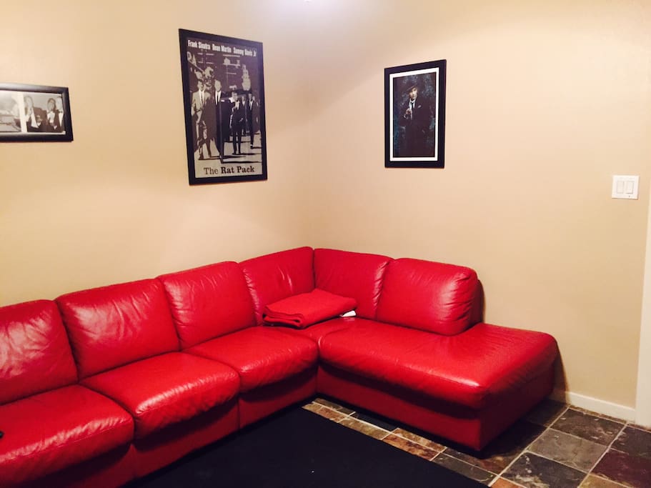 Bedroom with L couch