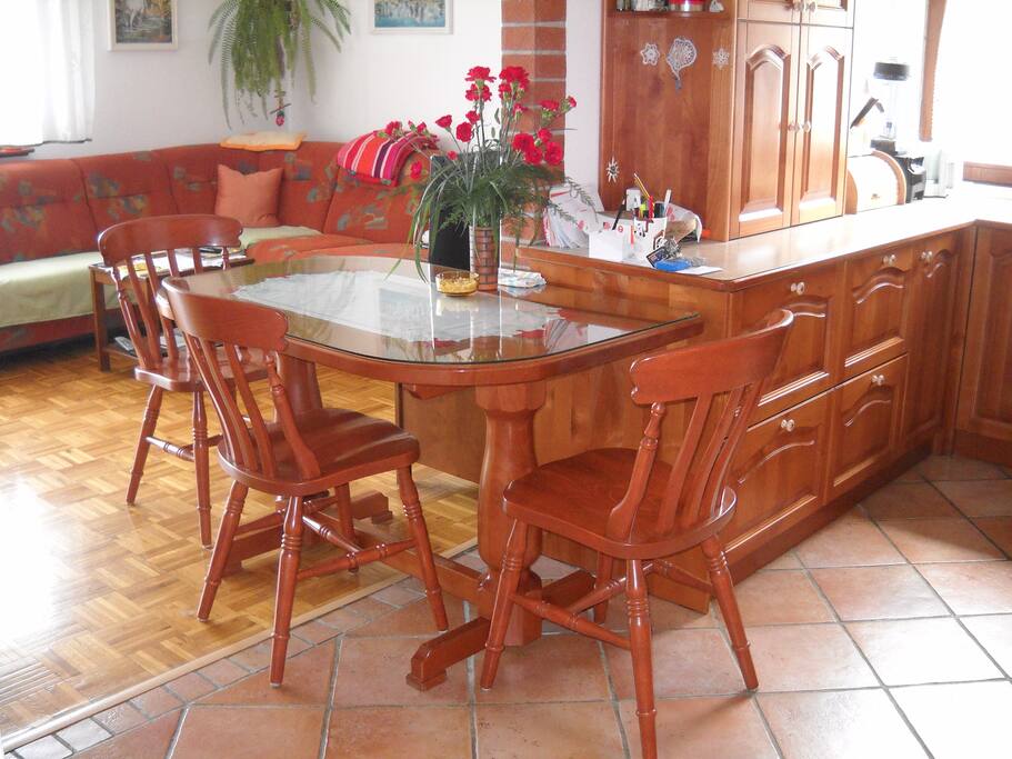 Kitchen with living room