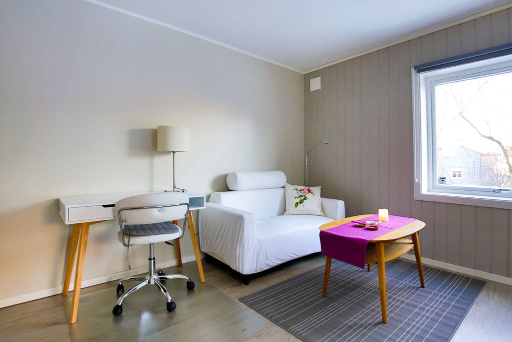 Sofa and table.