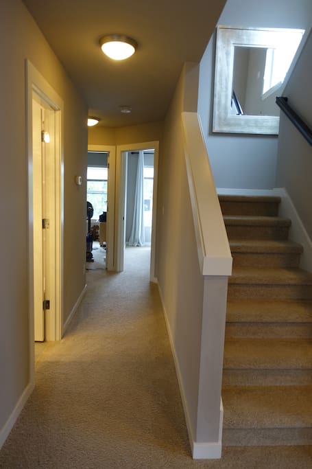 Hallway to bath and loft