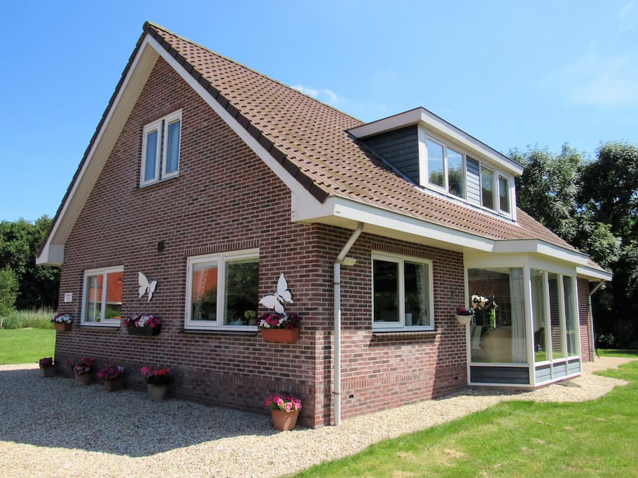View of the house with the bay window