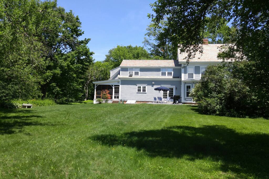 across the lawn