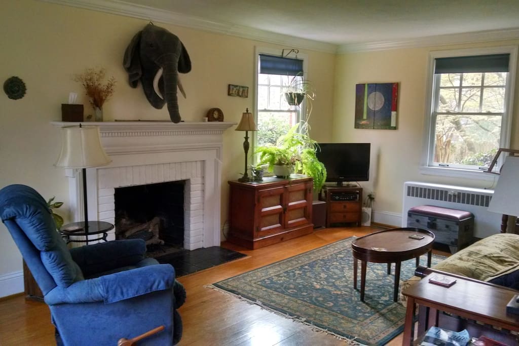 Living room with gas fireplace