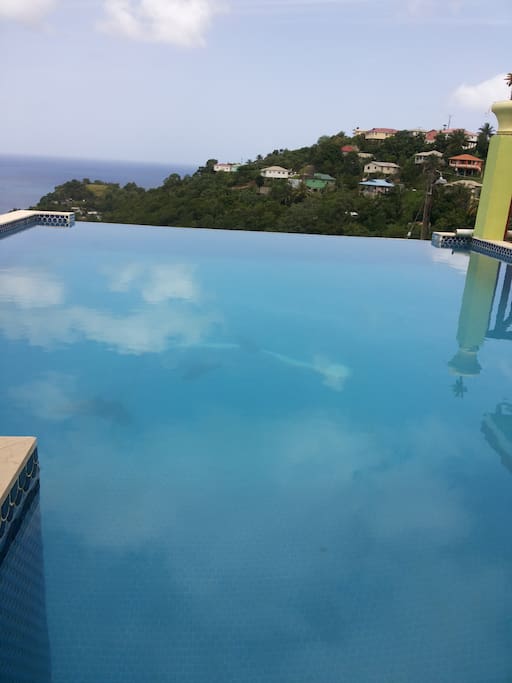 Infinity edge fresh water pool