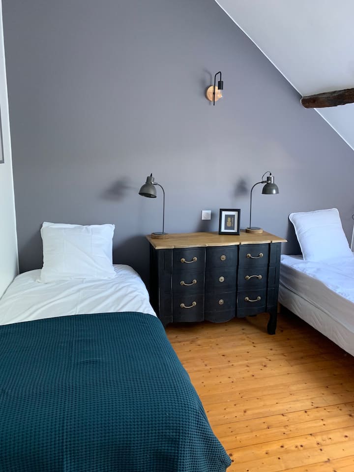 Dormitorio con 2 camas