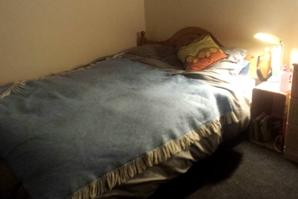 Brand new King size bed. Very comfortable!