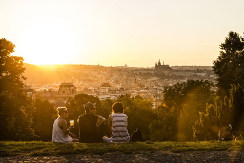 This beutiful view and park Riegrovy is only 2 minutes walk away from our apartment :)