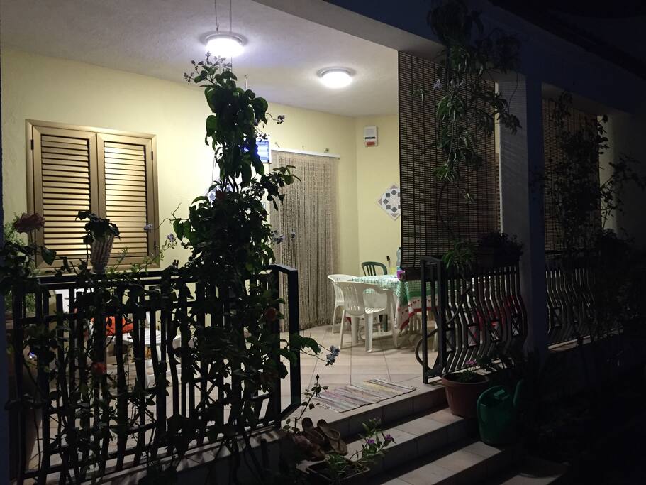 Veranda night closeup
