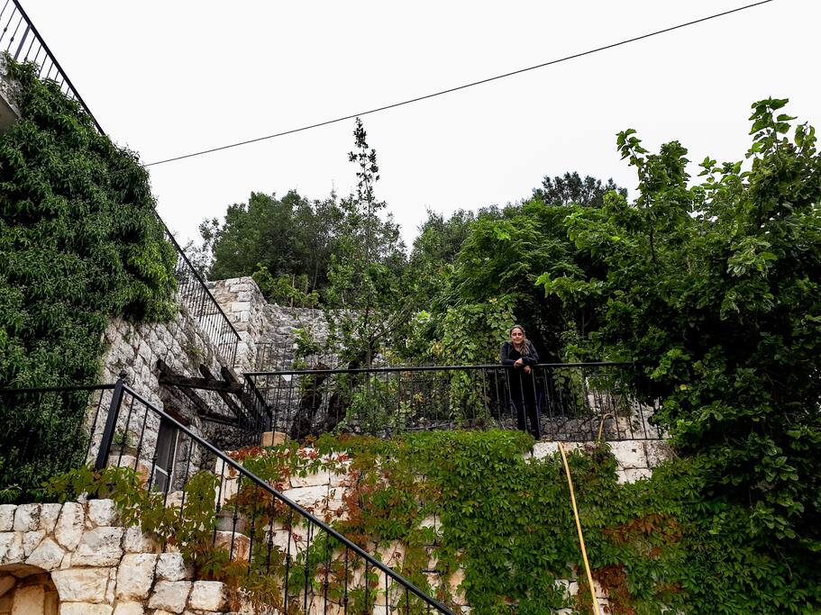 Stairway leading to the house
