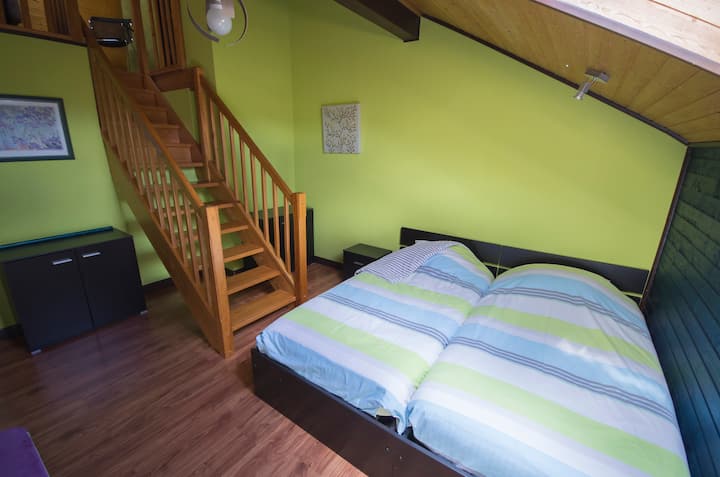 Bedroom 1 on the 2nd floor with 2 single beds on its 1st floor ...