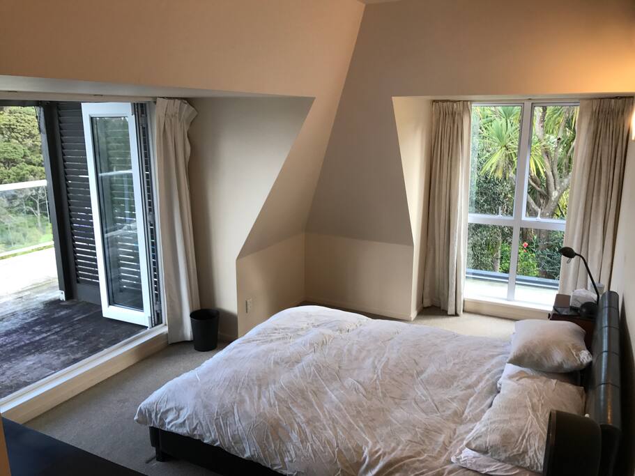 Spacious room leading onto deck.