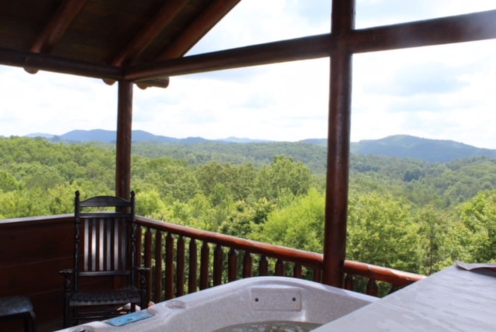 Mountain view from hot tub
